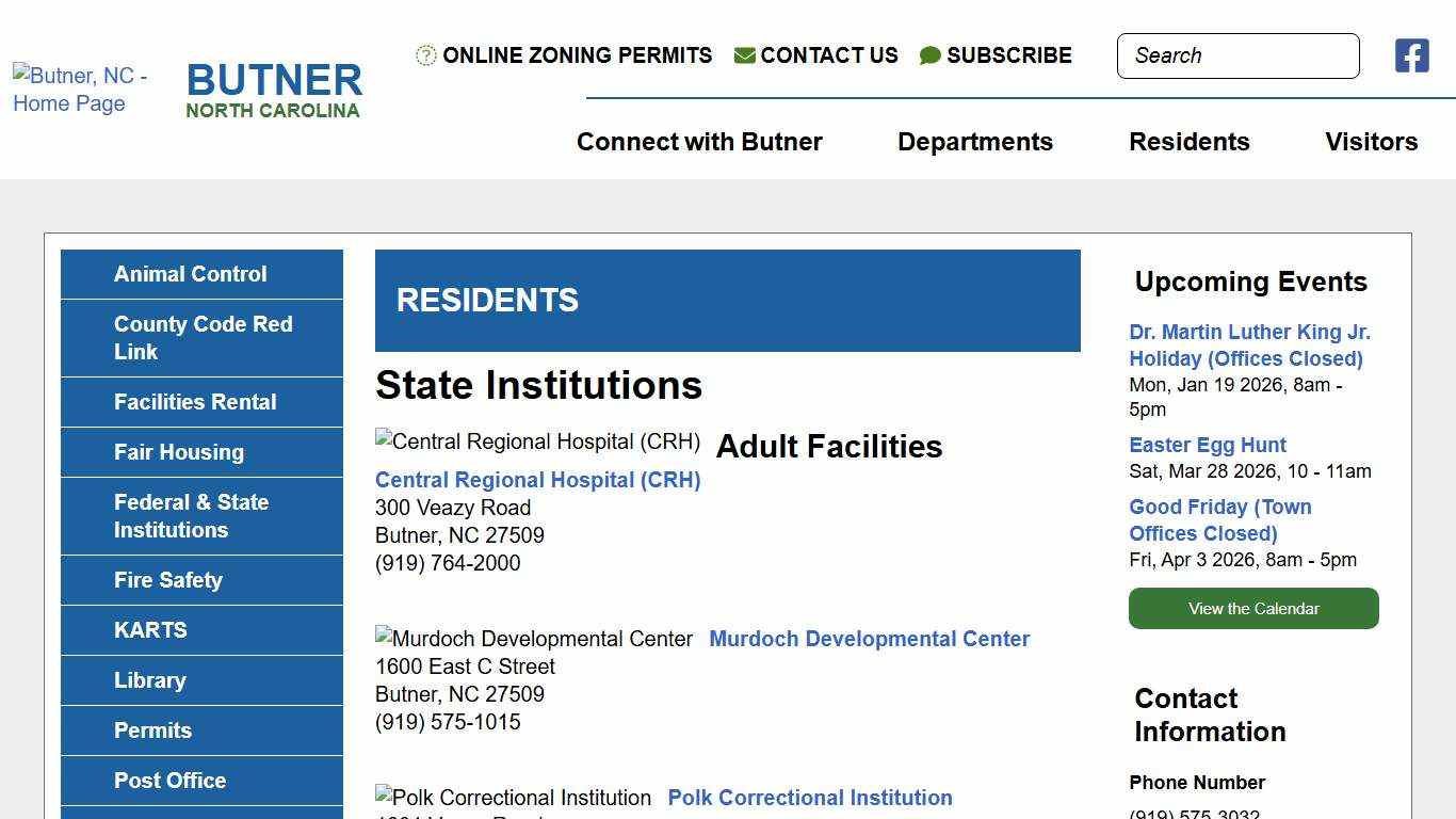 State Institutions | Butner NC
